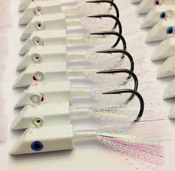Hand Tied Hex Head: Polar White