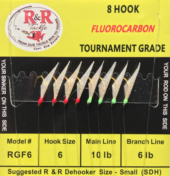 R&R Tackle's 8-Hook Sabiki Rig: Red/Green